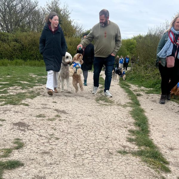 Walking 2 bark in park highdown